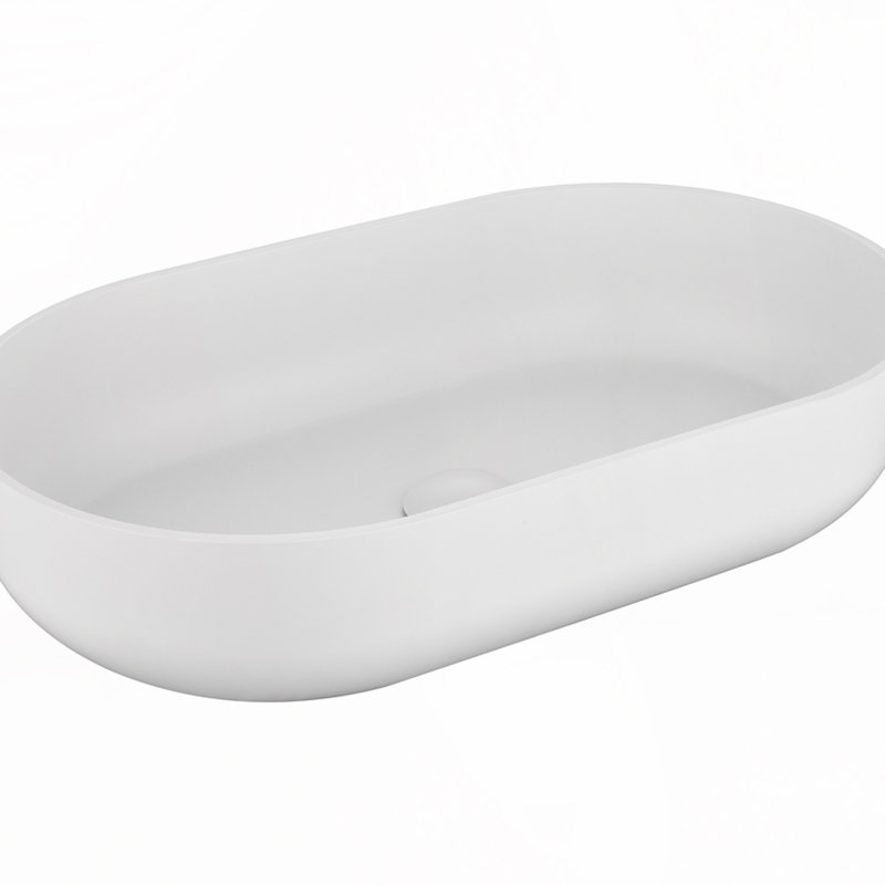 Oval 24"x14" Above Bathroom Vessel Sink, White
