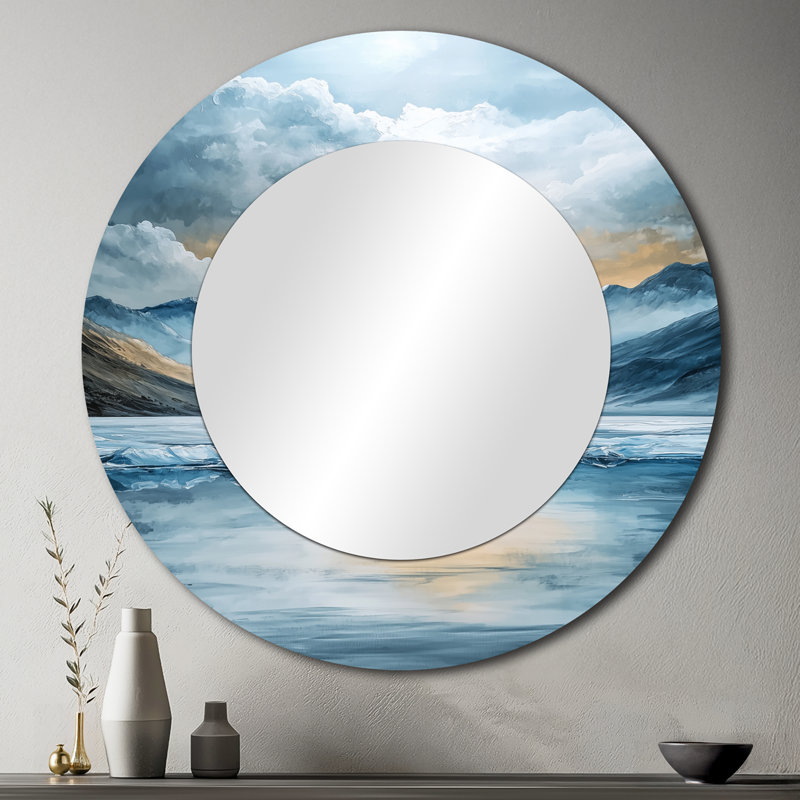 Sommets parallèles de paysage de montagne abstrait I - art mural minimaliste - imprimé sur métal, 36 po x 36 po