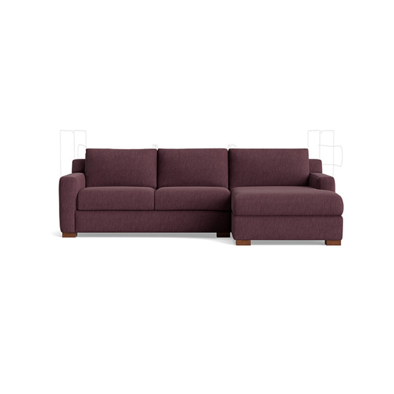 Catalina Chaise Sectional, Right Hand Facing, Performance Weave - Aubergine