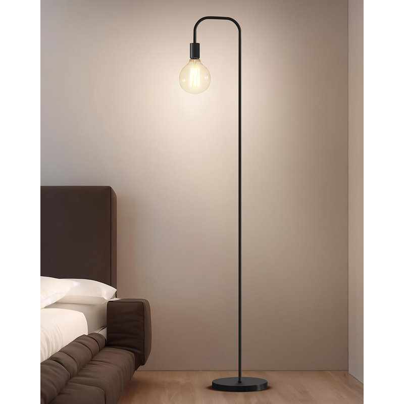 Contemporary Industrial Floor Lamp With On/Off Foot Switch, Minimalist Metal Standing Lamp For Living Room, Bedroom, Office, Reading