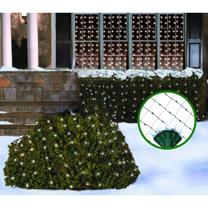 Tupkee Christmas Light Net – 150 LED Cool-White Mesh Lights - 4 ft x 6 ft – Outdoor/Indoor – Net Lights for Bushes, Hedges or Trees
