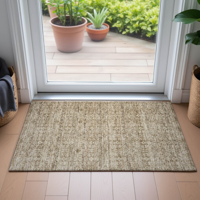 Machine Washable Indoor/Outdoor Colman ACN2152 Striped Rug, Rectangle 1'8" x 2'6"
