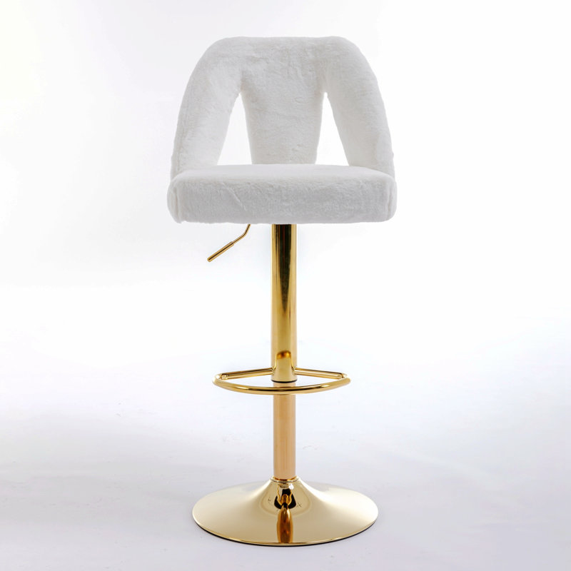 Tabouret pivotant à hauteur réglable Iyah, Blanc