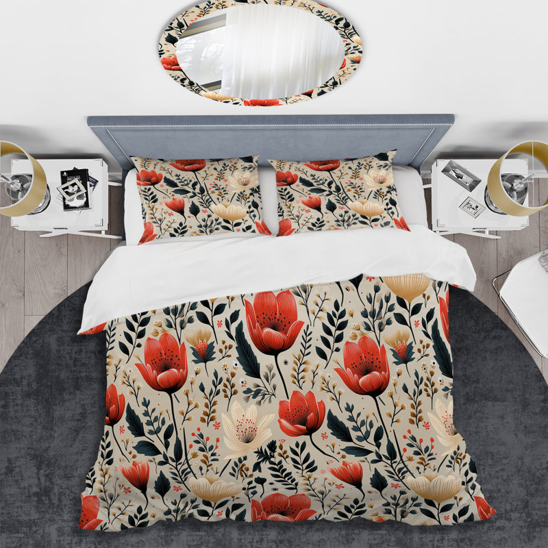 Literie Minhquan, Housse de couette pour grand lit et 2 taies décor