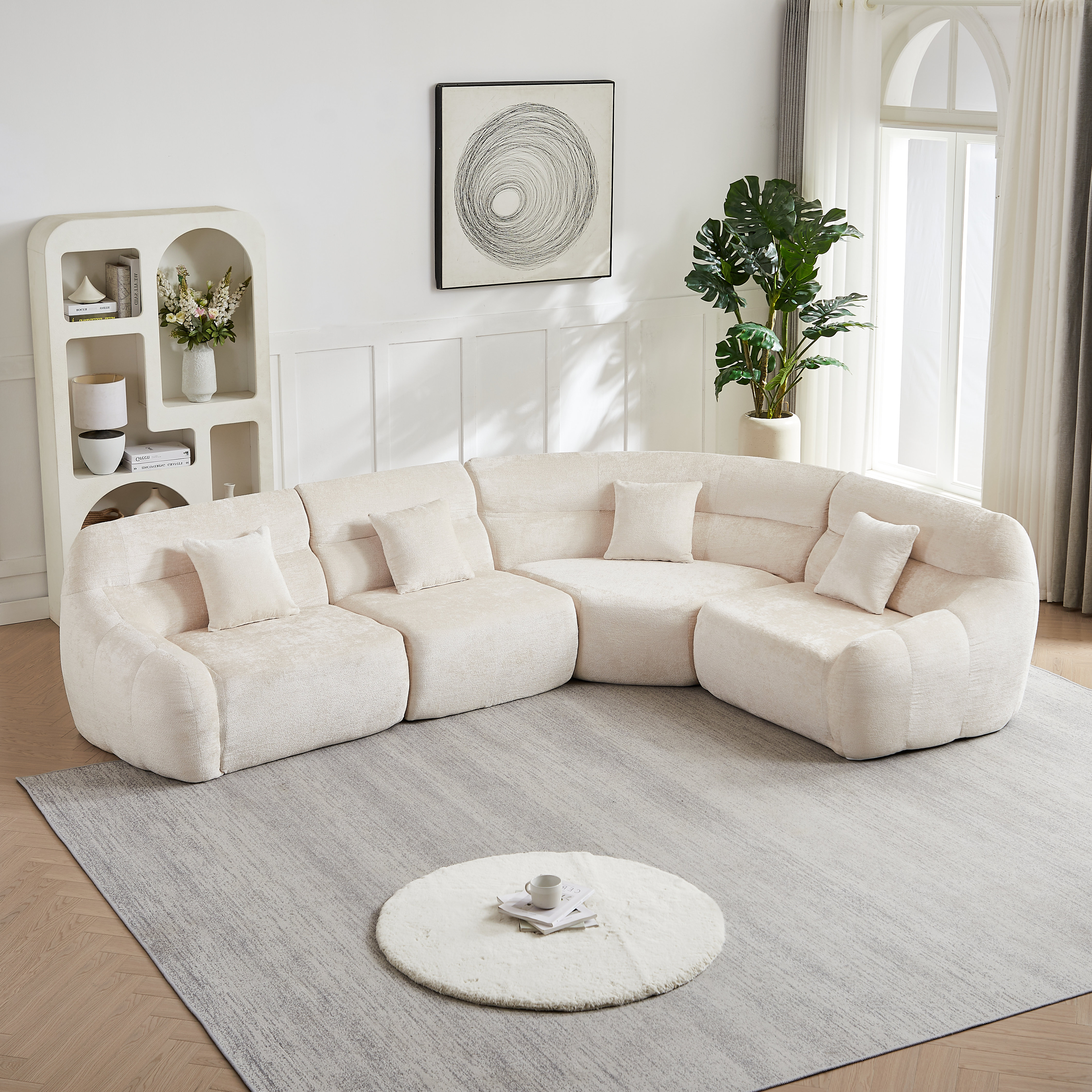 Latitude Run® 123.2 Inch Modern Luxury Curved Corner Sectional Sofa — free download