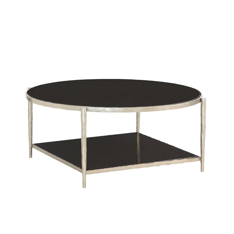 Circle/Square Cocktail Table, Black, Nickel