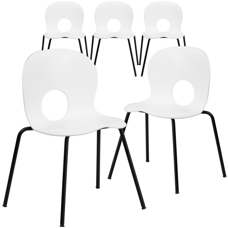 Chaise empilable en plastique Rio, Blanc