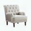 Fauteuil d'appoint capitonné avec garniture cloutée (beige)