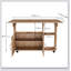 Table pliante multifonctionnelle avec tablettes et roulettes de rangement, table de salle à manger pliable de 47 pouces pour les petits espaces, bureau compact pour la cuisine, dortoir, bureau