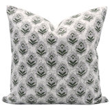 Block Print Throw Pillow Cover MNHGRTLSquare
