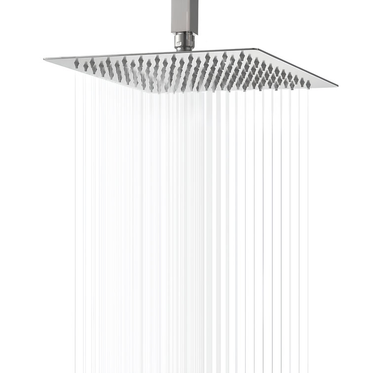 1-Spray Patterns 10 In. Single Wall Mount And Ceiling Mount Square Rain Fixed Shower Head