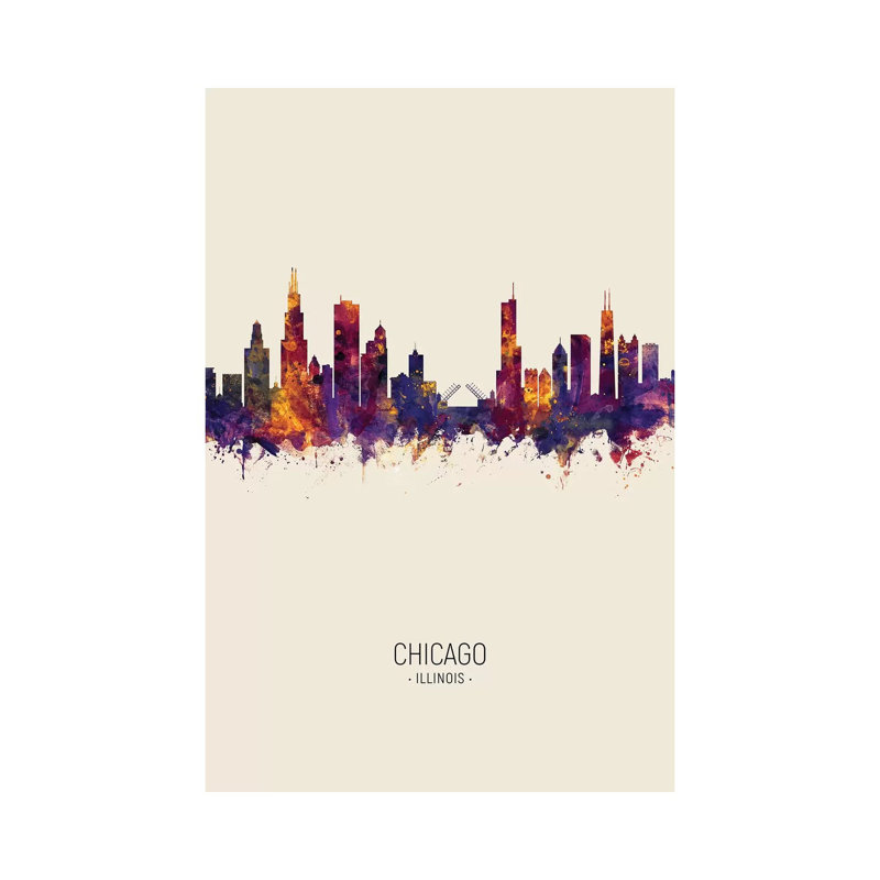 Chicago Illinois Skyline Fall by Michael Tompsett - Wrapped Canvas Print, 20.32 cm H x 30.48 cm W