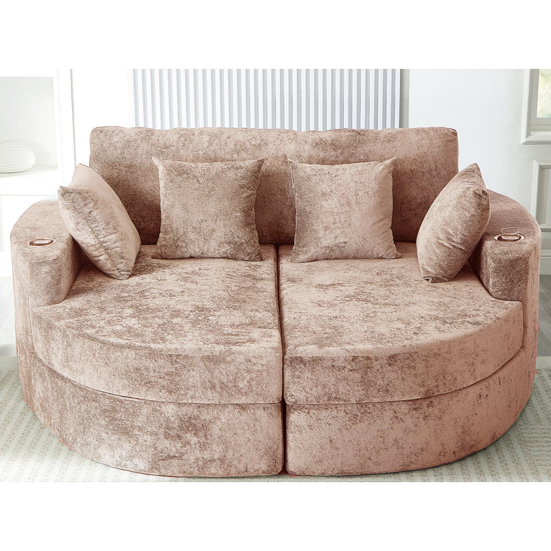 Chaise longue rembourrée, Rose