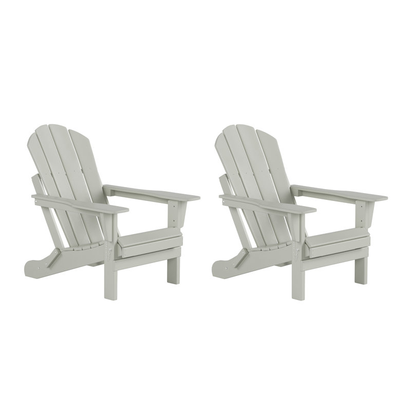 Laguna Foldable Outdoor Adirondack Set, Gray