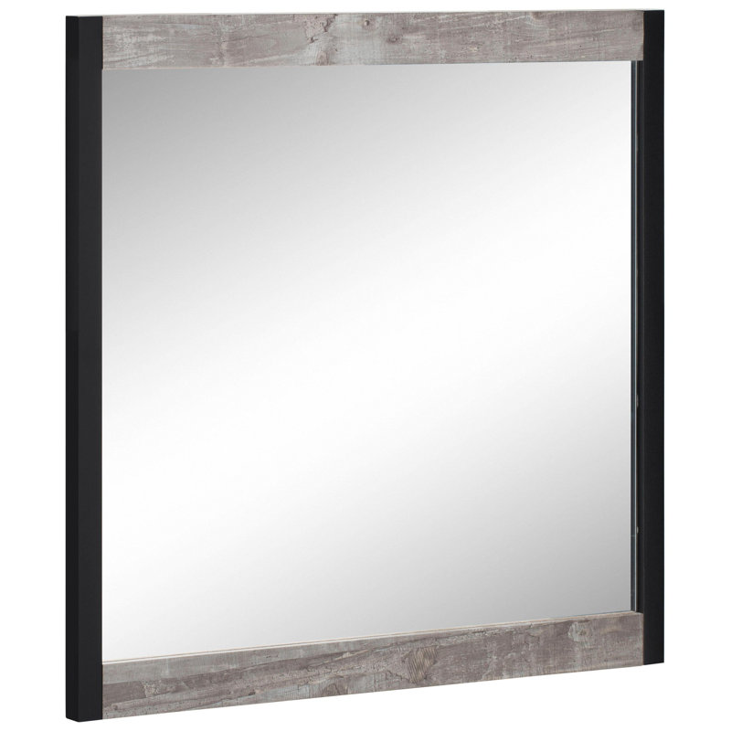 Killingworth Wood Flat Wall Mirror, Concrete