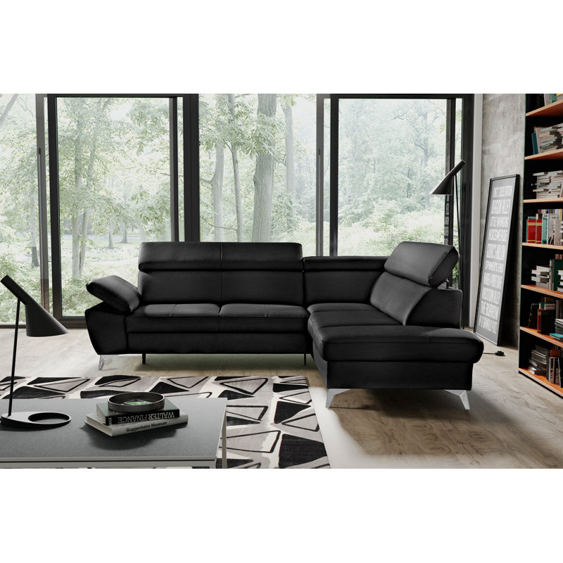 Ashianna 4 Seater Sofa Bed, Black, Right Hand Facing
