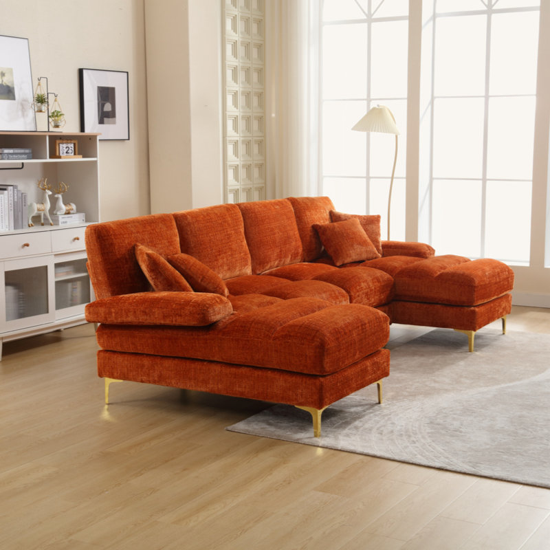 Canapé en chenille 114,19 po Pariksit, Orange