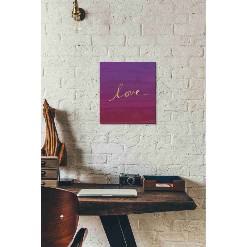 «Love» par Linda Woods, art mural sur toile, H 12 po x l 12 po x P 0,75 po