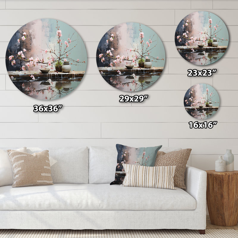 Art asiatique, jardin zen II, H 16 po x l 16 po
