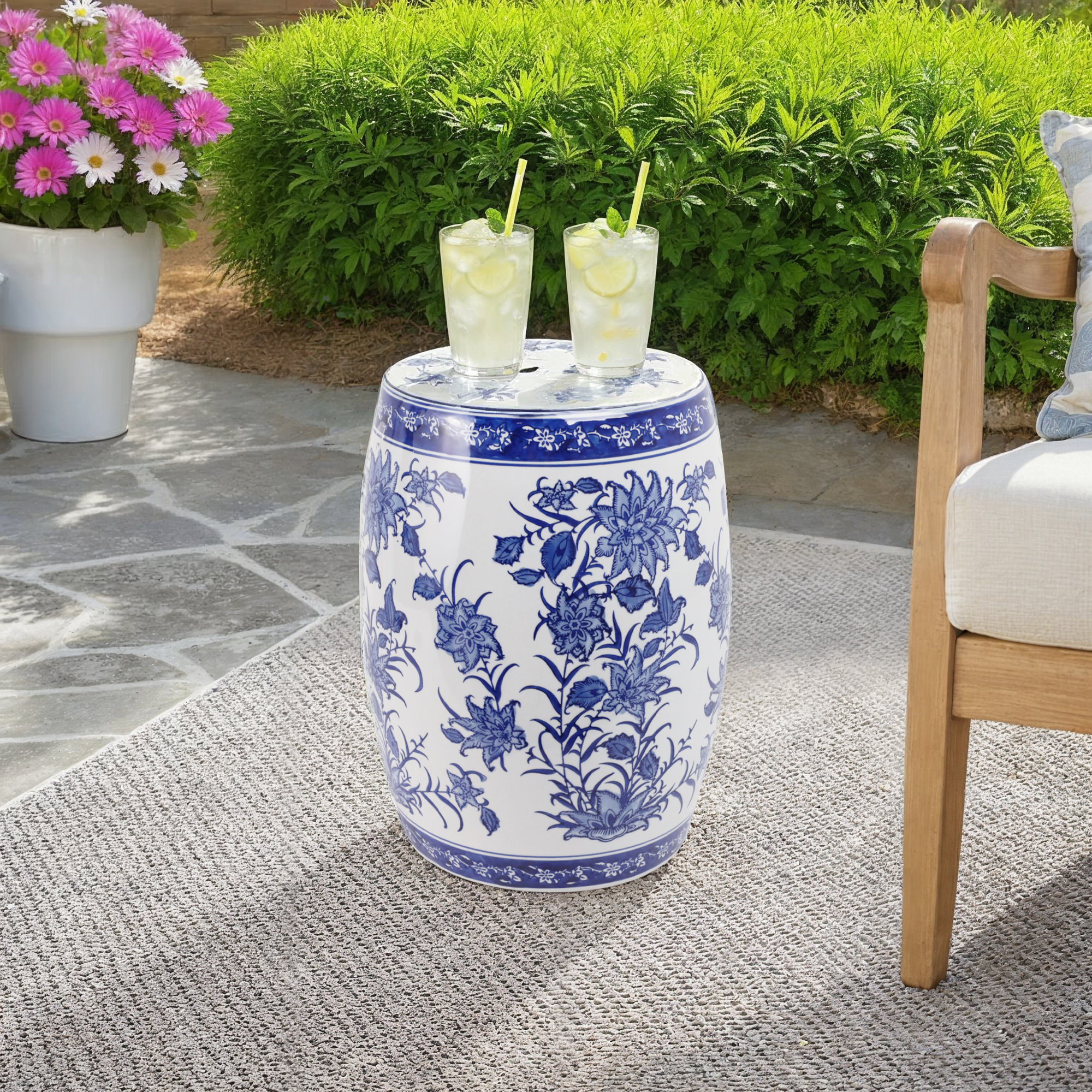 Waubun Ceramic Accent Stool