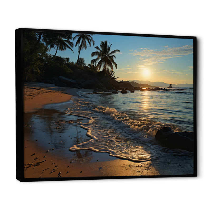 «Alnita Beach Tropical Escape II», reproduction sur toile, H 12 po x l 20 po x P 1 po, Cadre flottant noir