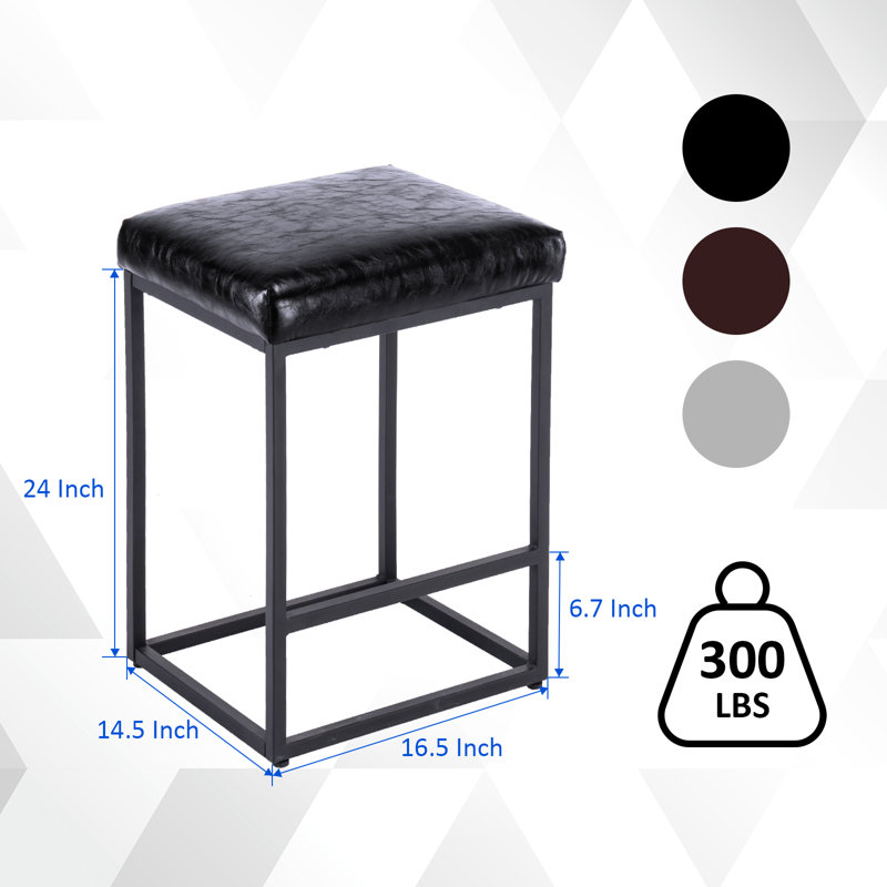 Tabouret de bar et de comptoir Lilyeve, Noir, Tabouret de comptoir (siège d'une hauteur de 24 p