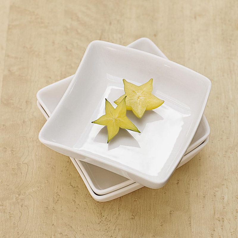 Elegant White Ceramic Square Snack Bowl for Everyday Elegance
