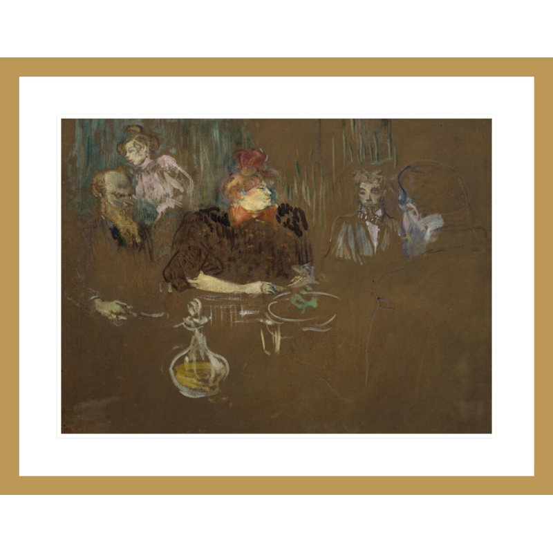 «À la table de M. et madame Natanson» par Henri de Toulouse-Lautrec, impression giclée encadrée, H 23,32 po x l 29,5 po