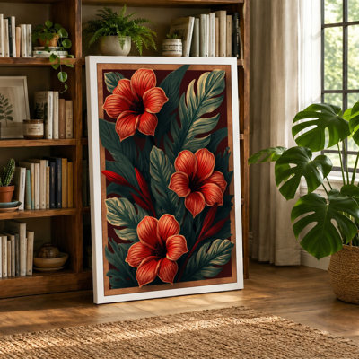 Hibiscus Study Botanical - Wrapped Canvas
