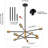 Jericah 10 - Light Sputnik Modern Linear Chandelier