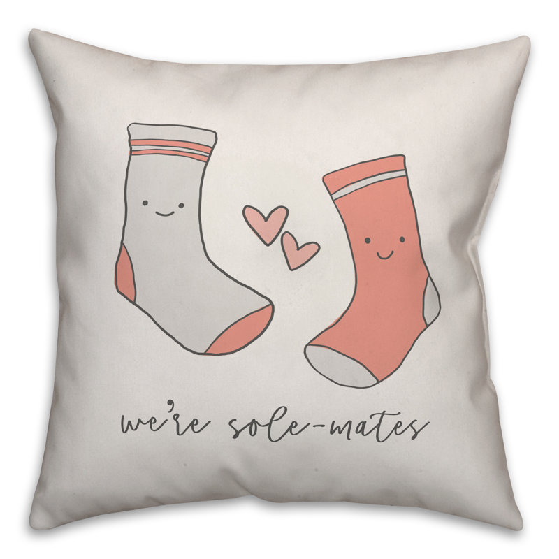  Coussin Sole Mates, H 16 po x l 16 po