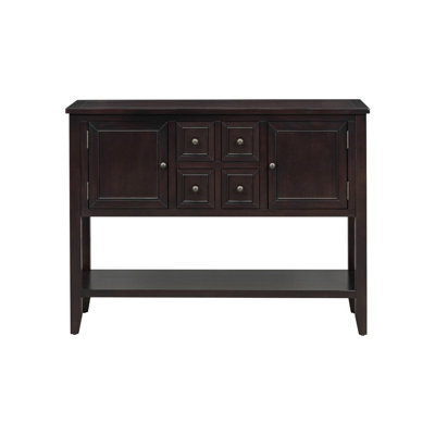 Cambridge Series  Ample Storage Vintage Console Table With Four Small Drawers And Bottom Shelf For Living Rooms, Entrances And Kitchens
