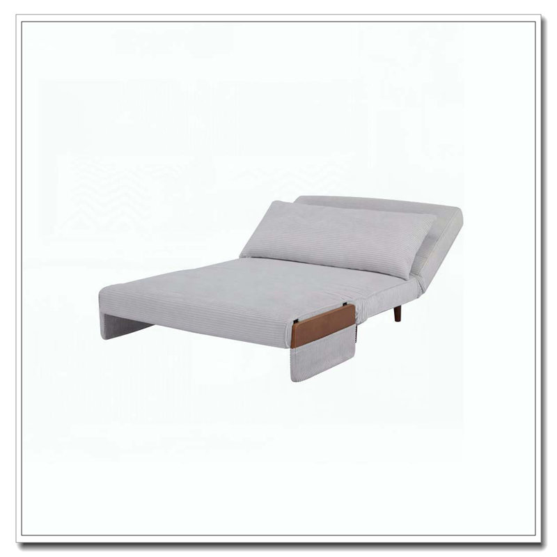 Fauteuil d'appoint rembourré convertible, Gris clair