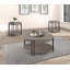 Table de bout ronde contemporaine avec tablette de rangement 1pc, brun noir, brun clair et beige