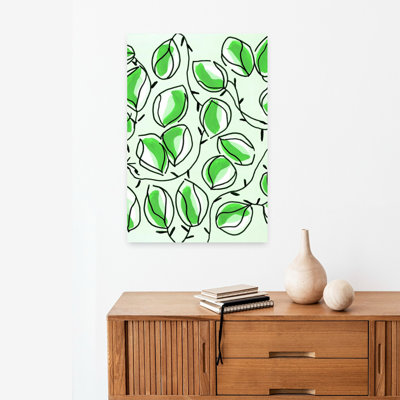Seed Pods Green Contemporary Playful Plant Wall Art