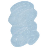 Novelty Hand Tufted Wool Viscose Solid Color Rug in Blue