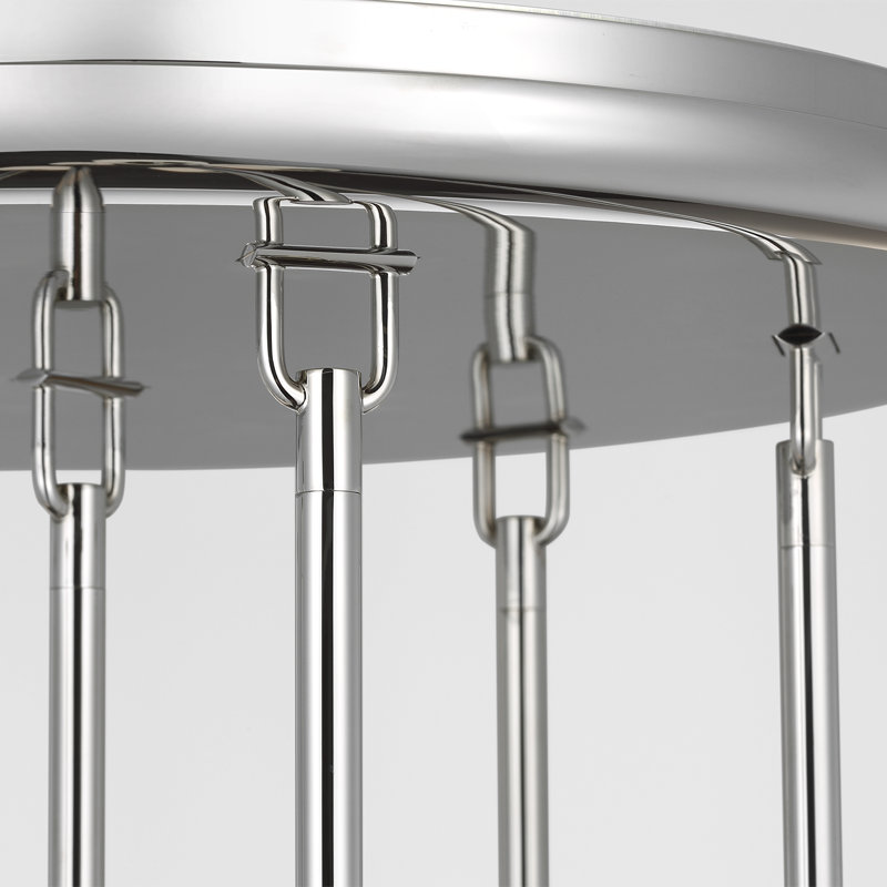Kelly Wearstler Formosa 7-Light Pendant in Bronze with Alabaster, Polished Nickel