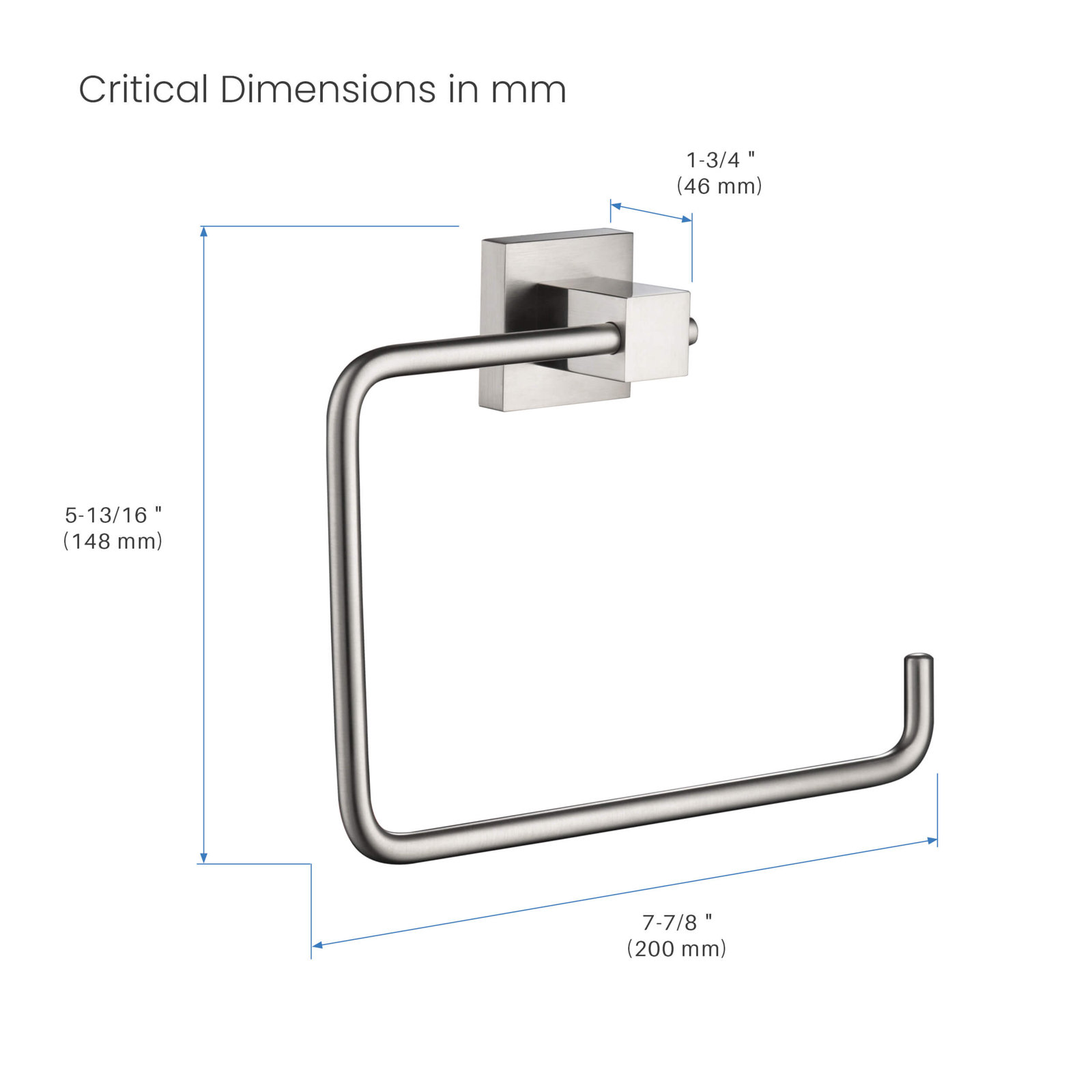 Cube Towel Ring, Brushed Nickel