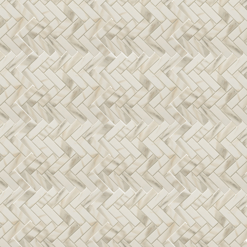 Apollo 13" x 11" Glass Herringbone / Chevron Mosaic Wall & Floor Tile
