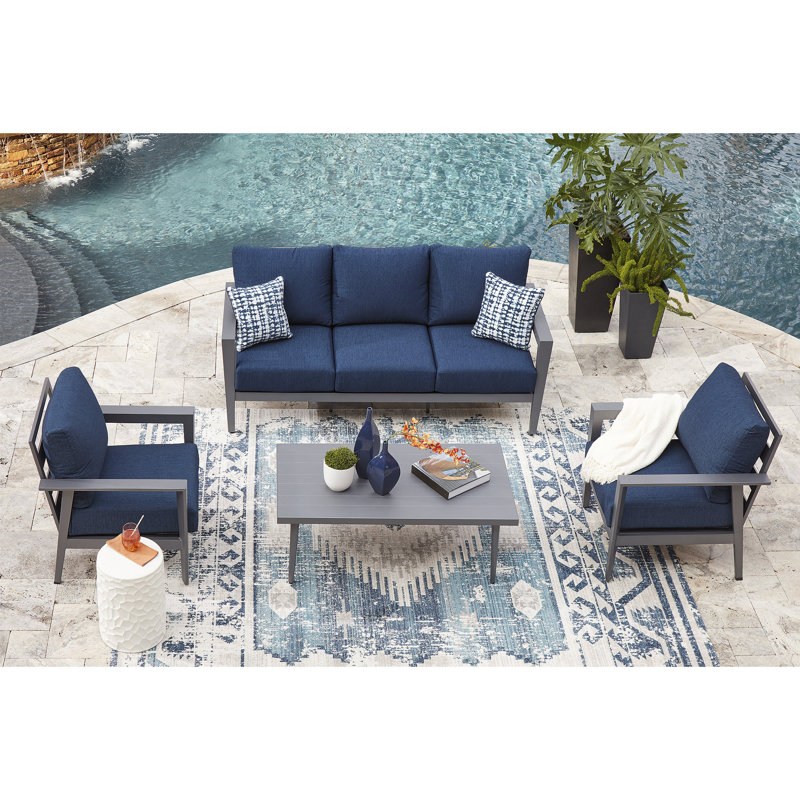 Cecelia Outdoor Sofa/Chairs/Table Set (Set Of 4)