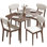 Ensemble de table de salle à manger 5 pièces pour 4 personnes, table de cuisine et chaises de style moderne Mid-Century avec sièges et dossiers rembourrés, structure en bois massif pour petit espace, salle à manger, salon, blanc crème