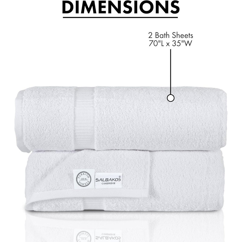 Ensemble de draps de bain en coton turc de qualité supérieure avec 2 serviettes absorbantes en peluche et à séchage rapide pour un confort ultime 30 po x 60 po