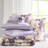 Taupe King Bed With Floral Comforter & Sheets - , Odor- Bedding Quick-Drying