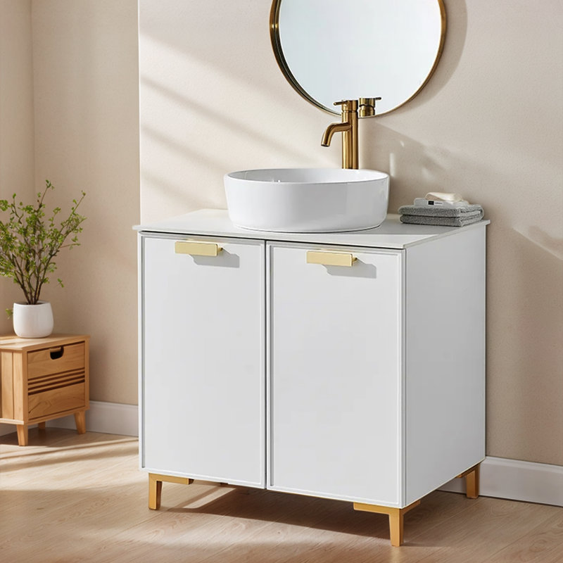 Ensemble de meuble-lavabo simple autoportant 30 po Modern, Blanc