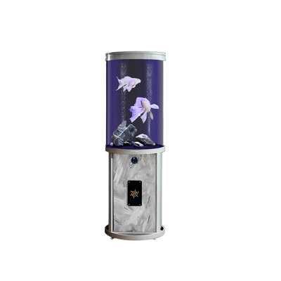 19.29"Compact Water-Change-Free Cylindrical Acrylic Eco Bottom-Filter Aquarium
