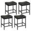 Ensemble de 4 tabourets de bar revêtus de similicuir avec pieds en métal et 4 tabourets de bar-128949386