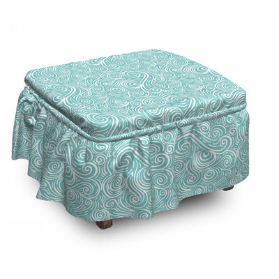 Housse pour repose-pieds ocean ondulations
