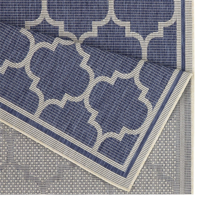 Sunshine Blue Indoor/Outdoor Area Rug, Rectangle 5'3" x 7'3"