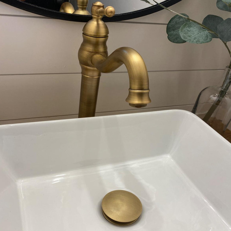Robinet de lavabo de salle de bain pivotant à 360 ° pour robinet d'évier 1 trou à poignée simple et robinet de vidange assorti