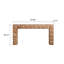 Table de chevet à motif géométrique rustique 59,06 po - Table d'entrée en bois massif et en panneau de fibres à densité moyenne avec détails sculptés en 3D pour le salon / couloir (table basse incluse)-1687616632